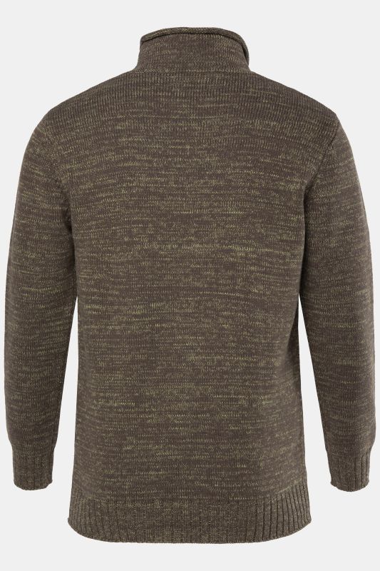 Pull à col montant JP 1880, maille épaisse TwoTone - jusqu'au 7 XL