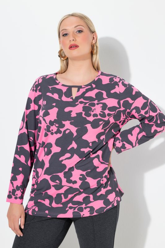 T-shirt manches longues, décolleté rond avec découpe « trou de serrure »