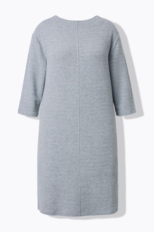 Robe en maille texturée, encolure bateau et manches 3/4