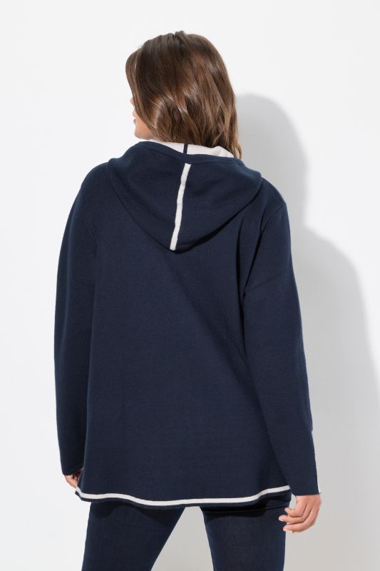 Sweat à capuche, maille double-face. Manches longues
