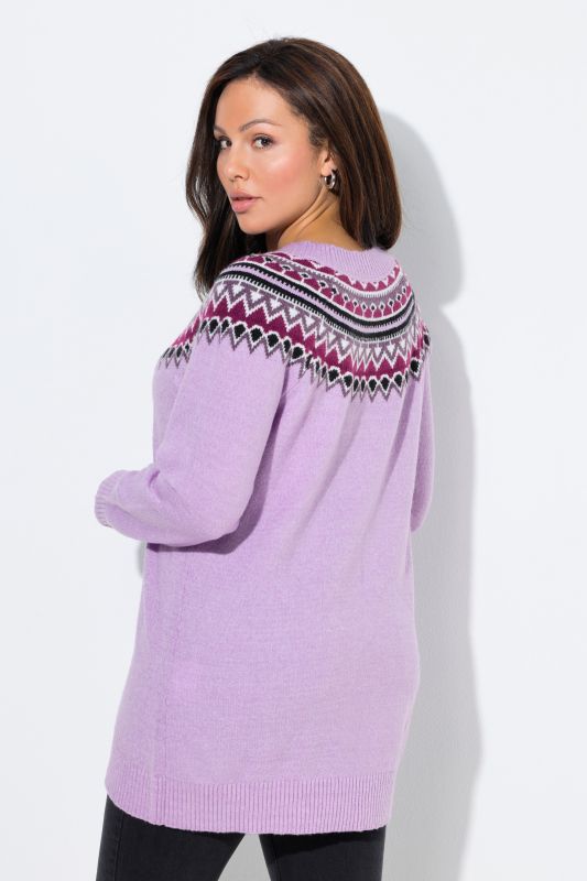 Pull norvégien, col rond et manches longues raglan