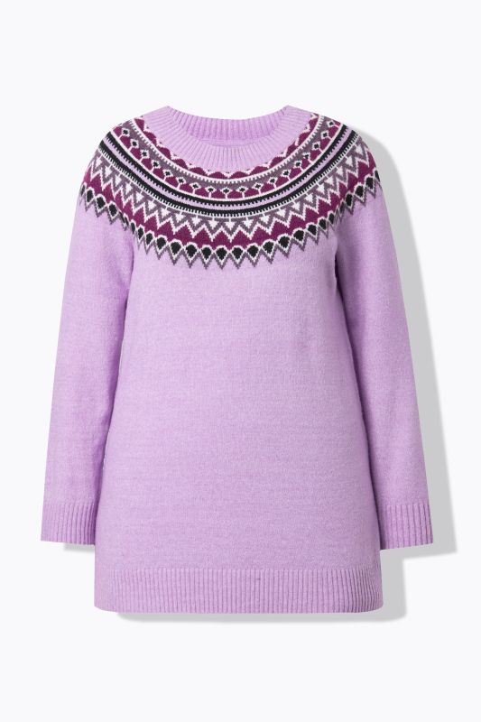 Pull norvégien, col rond et manches longues raglan