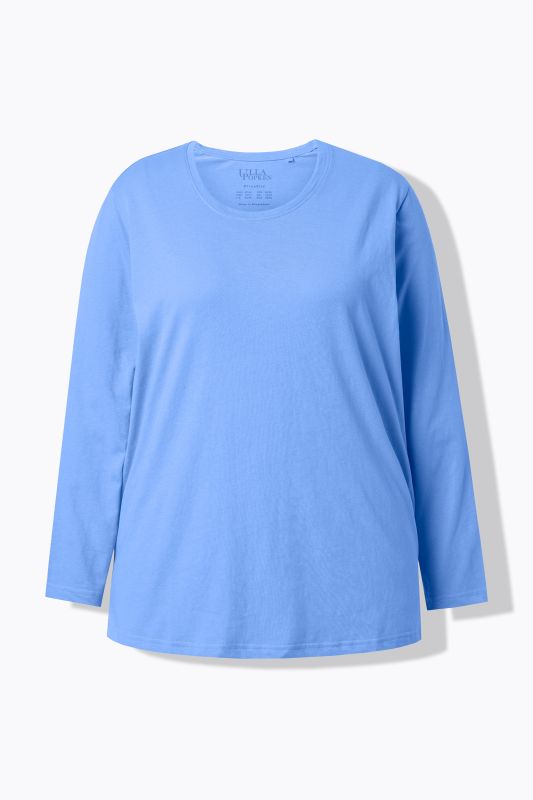 T-shirt décontracté à col rond et manches longues