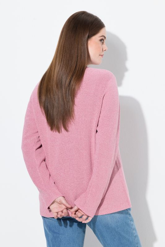 Cardigan en coton bio, encolure ronde et rubans en guise de fermeture
