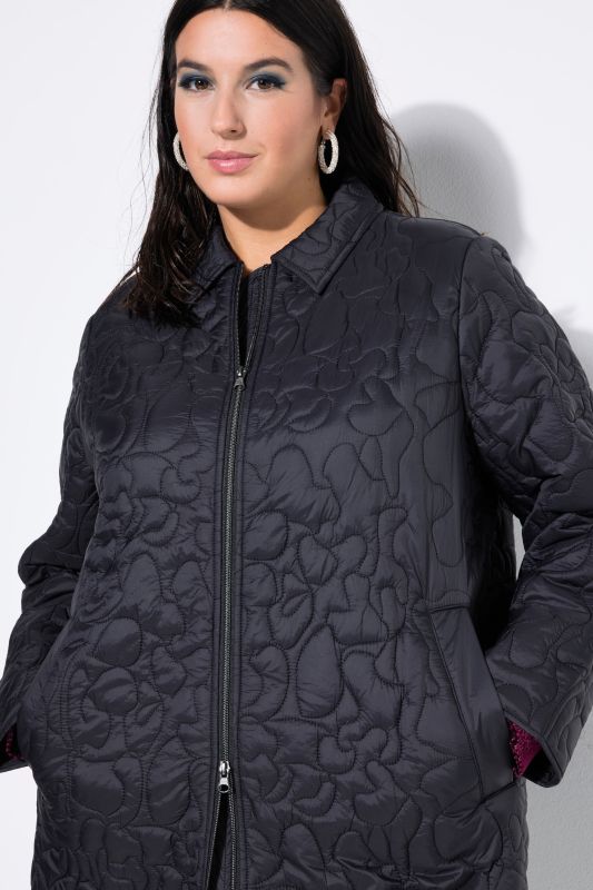 Manteau matelassé, matelassage léger avec motif léopard, coupe Loose Shape