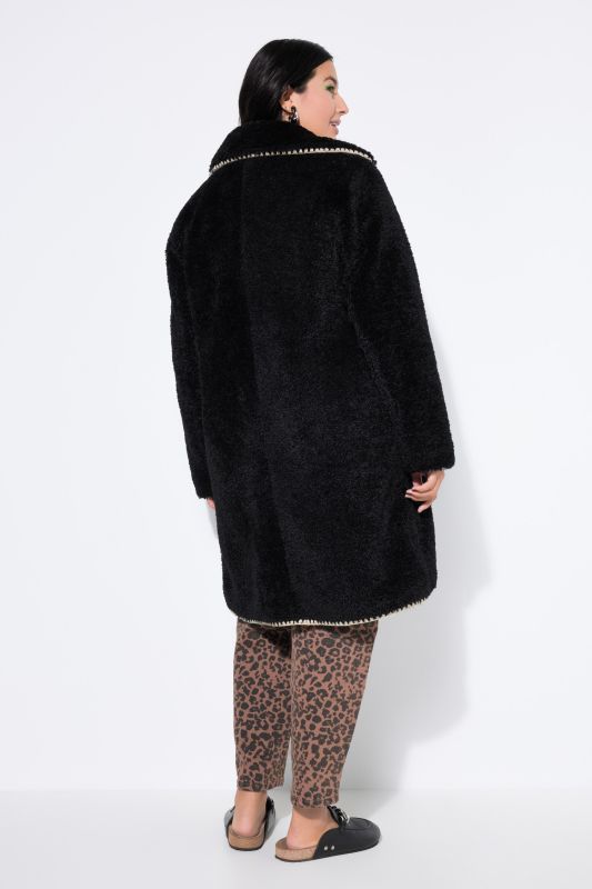 Manteau en polaire bouclée, coutures fantaisie