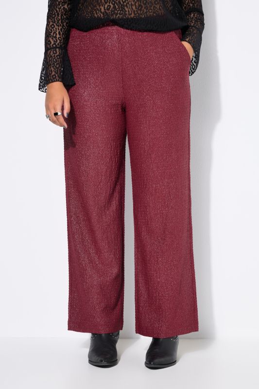 Pantalon coupe Wide Legs, matière texturée et scintillante