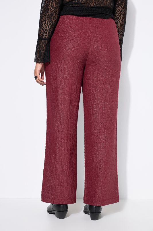 Pantalon coupe Wide Legs, matière texturée et scintillante