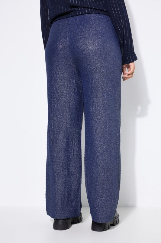 Pantalon coupe Wide Legs, matière texturée et scintillante
