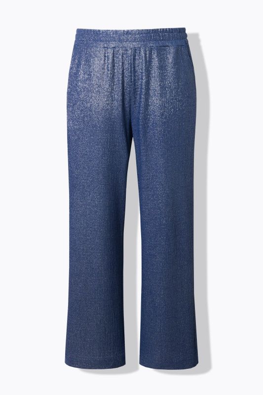 Pantalon coupe Wide Legs, matière texturée et scintillante