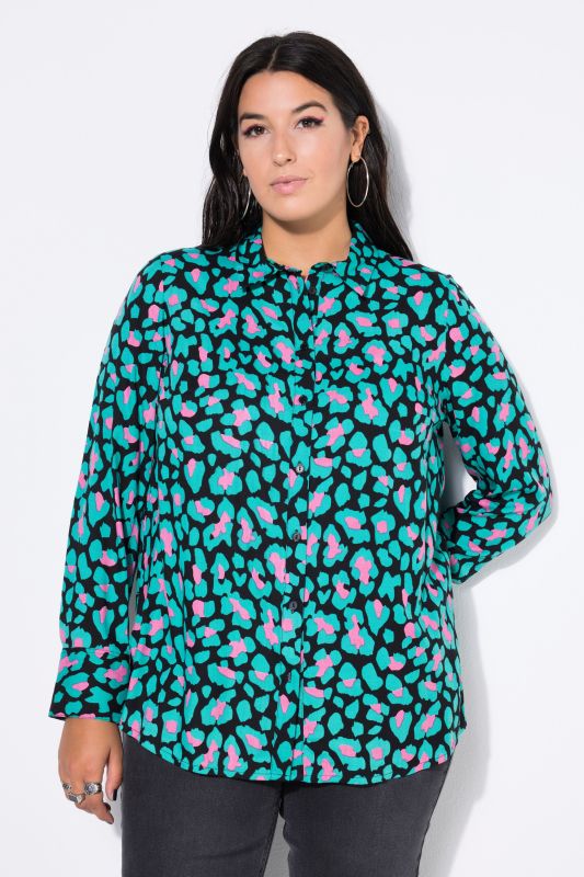Chemisier coupe Wide Straight Shape, imprimé léopard coloré
