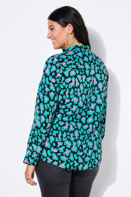 Chemisier coupe Wide Straight Shape, imprimé léopard coloré