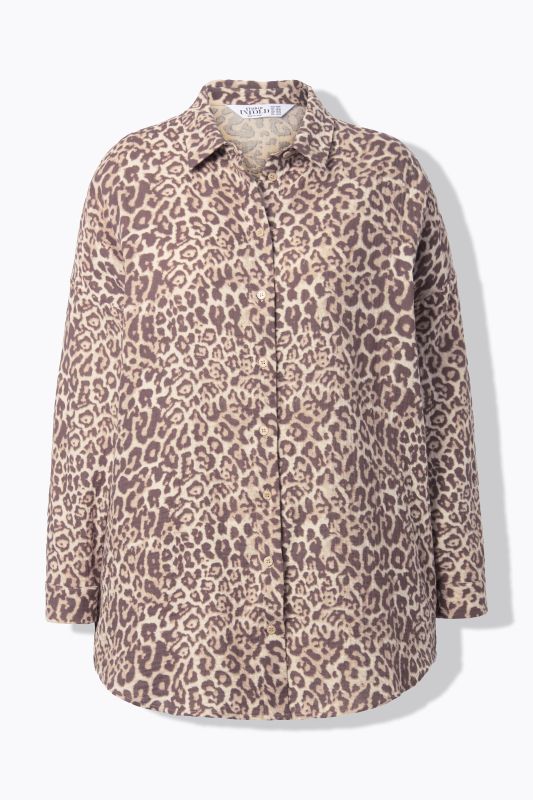 Chemisier oversize en mousseline, motif léopard