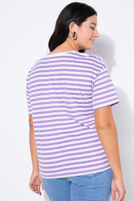 T-shirt en jersey rayé, cœur et coupe oversize