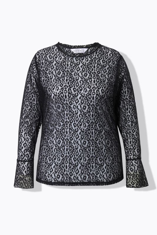 T-shirt avec dentelle léopard, coupe Slim Shape