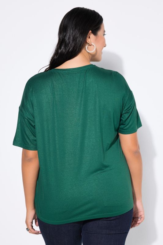 T-shirt oversize, revêtement brillant