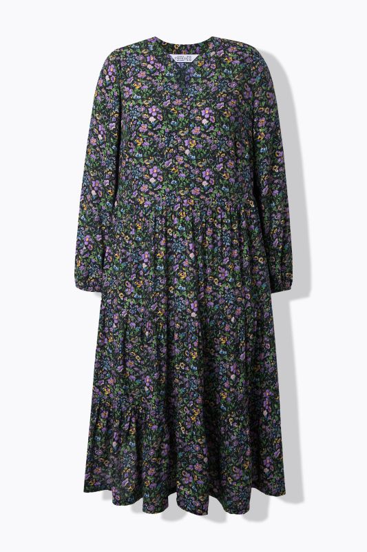 Robe maxi imprimé floral, coupe évasée