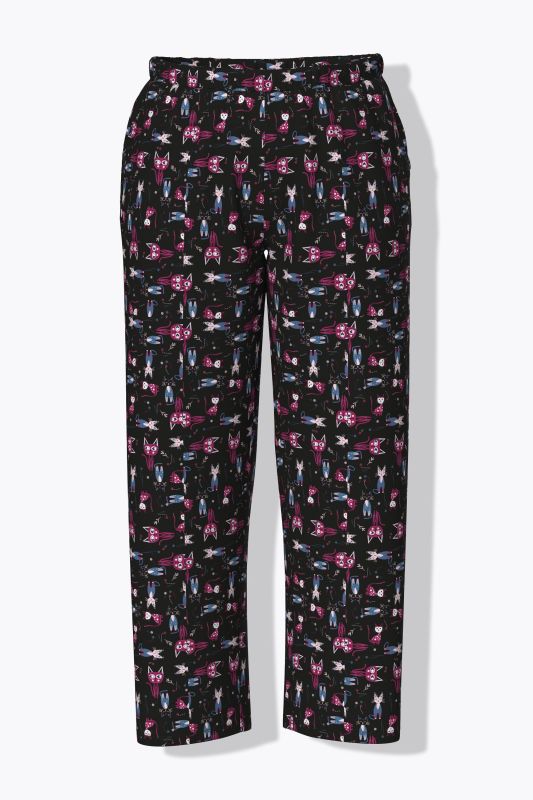 Pyjama motif chats, col en V, manches 3/4 et poches