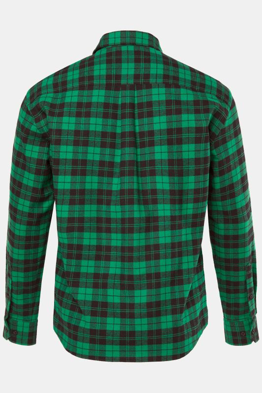 Chemise à carreaux JP 1880, manches longues et col Kent, coupe Modern Fit - jusqu'au 8&nbsp;XL