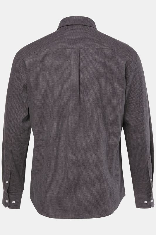 Chemise JP 1880 en flanelle, mprimé all-over, manches longues et col à pointes boutonnées (boutons invisibles), coupe Modern Fit - jusqu'au 8&nbsp;XL