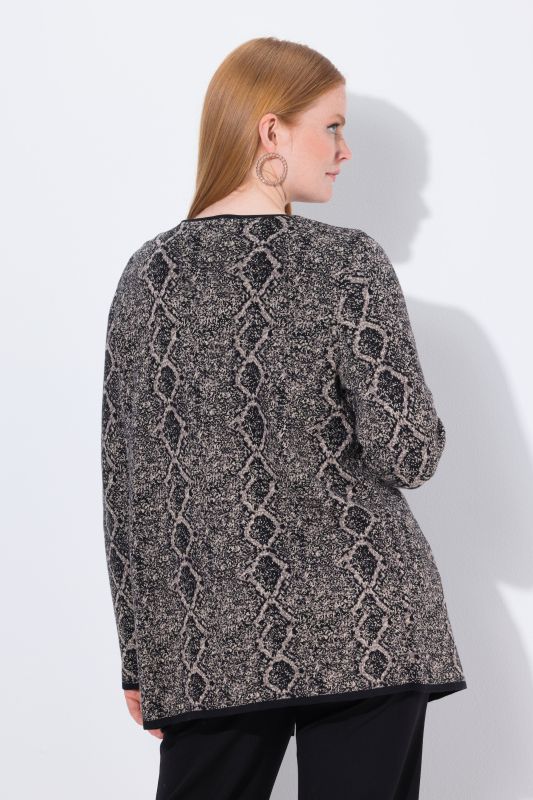 Cardigan à col rond et manches longues, motif python