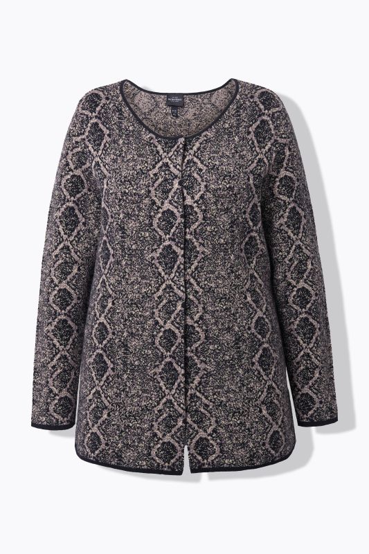 Cardigan à col rond et manches longues, motif python