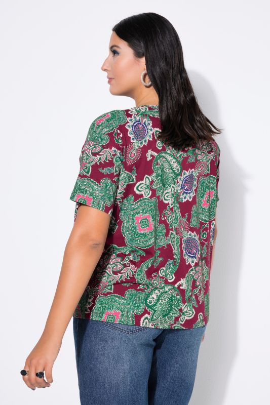 T-shirt oversize, manches courtes et imprimé cachemire
