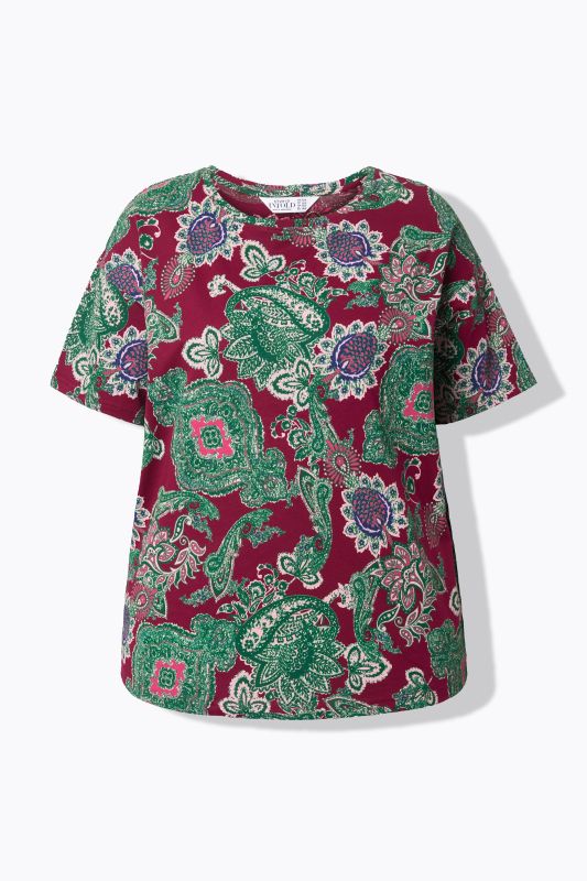 T-shirt oversize, manches courtes et imprimé cachemire