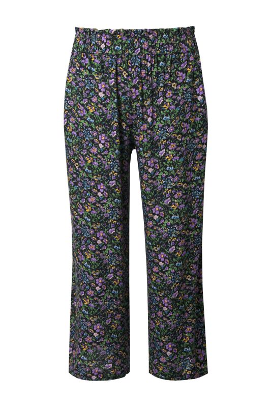 Pantalon palazzo, taille haute et jambe large, imprimé à fleurs