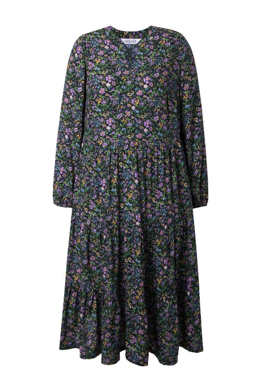 Robe maxi imprimé floral, coupe évasée