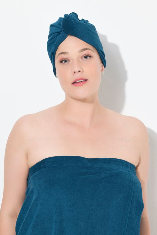 Serviette turban, bouton et boucle