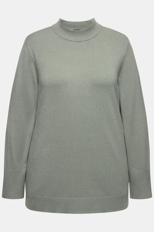 Pull col légèrement montant et manches longues, bords-côtes