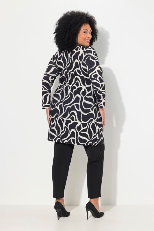 T-shirt long avec imprimé, col rond et manches longues, imprimé, coupe évasée