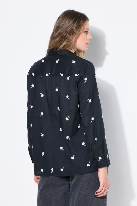 Chemisier coupe Boxy et broderie florale
