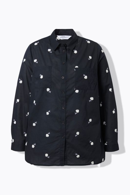 Chemisier coupe Boxy et broderie florale
