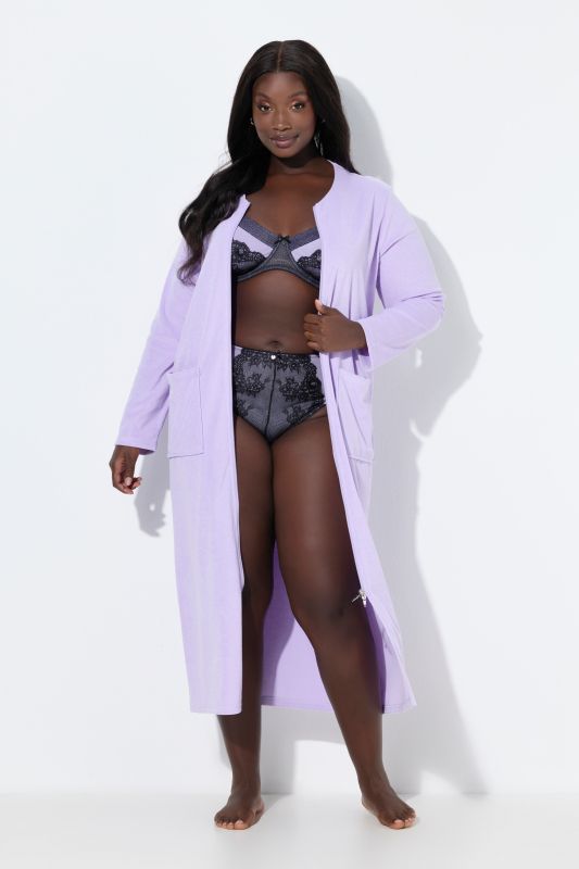 Peignoir en tissu éponge, doux et confortable - fermeture à glissière à double sens