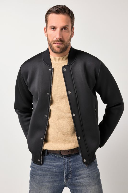 Veste en tissu cuba, col esprit blouson Teddy américain, fermeture à glissière