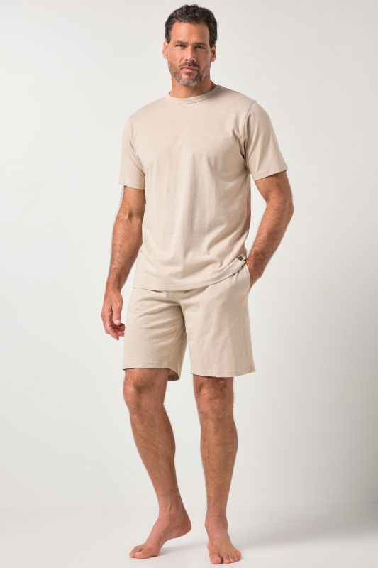 Pyjama JP 1880 en jersey flammé, deux pièces (t-shirt + pantalon à motif), collection Homewear - jusqu'au 8 XL