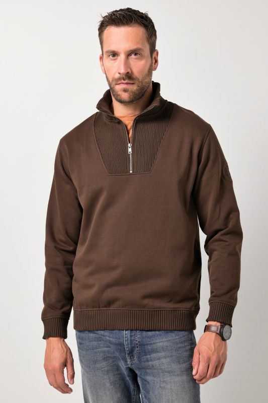 Pull en molleton JP 1880, col zippé et poche kangourou - jusqu'au 8 XL