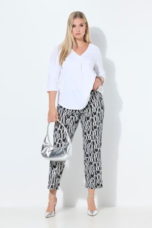 Pantalon Sienna en jersey motif lettres, taille élastique et jambe étroite
