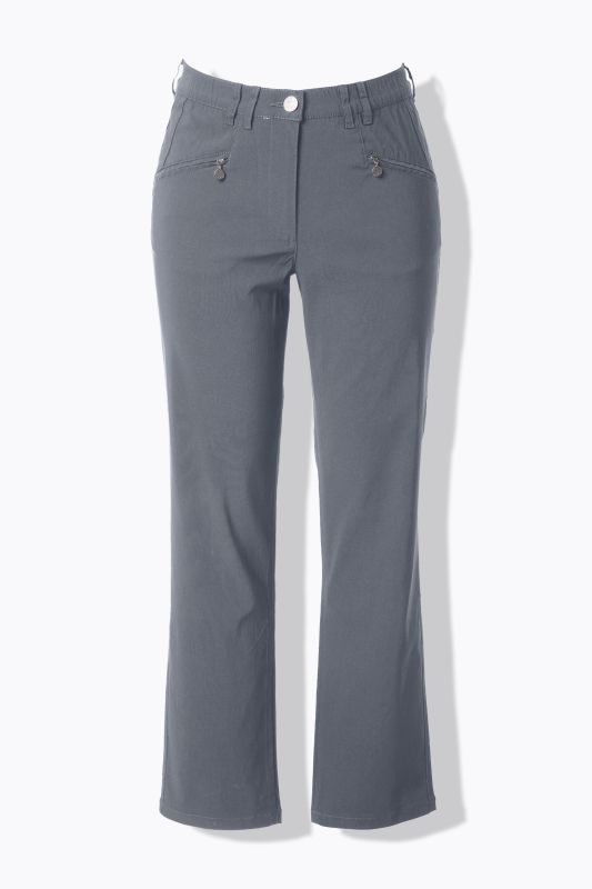 Pantalon stretch Mony, jambe légèrement carotte, poches zippées