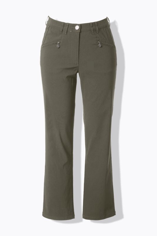 Pantalon stretch Mony, jambe légèrement carotte, poches zippées