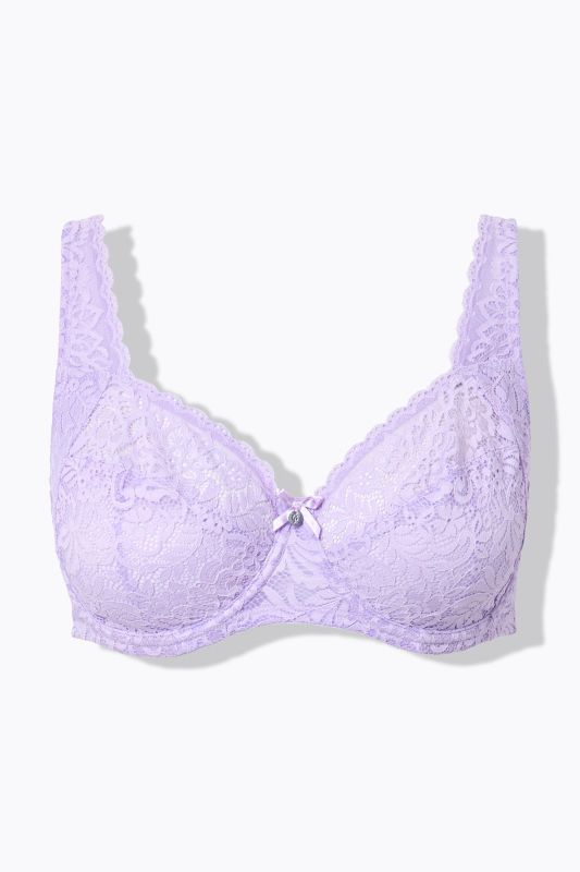 Soutien-gorge à armatures, dentelle florale, entièrement confectionné en dentelle, bonnet C-E