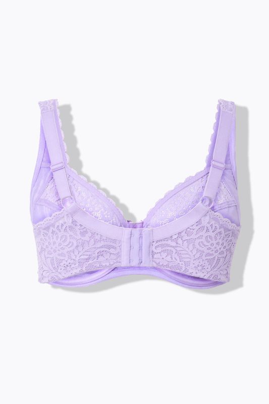 Soutien-gorge à armatures, dentelle florale, entièrement confectionné en dentelle, bonnet C-E