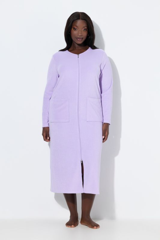 Peignoir en tissu éponge, doux et confortable - fermeture à glissière à double sens