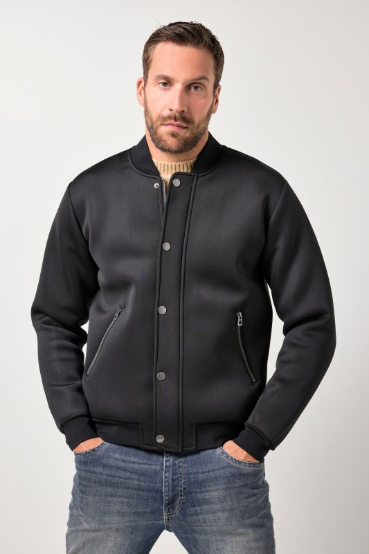 Veste en tissu cuba, col esprit blouson Teddy américain, fermeture à glissière
