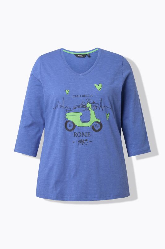 T-shirt Ciao Bella. Manches 3/4 et décolleté en V. Coupe Classic Fit.