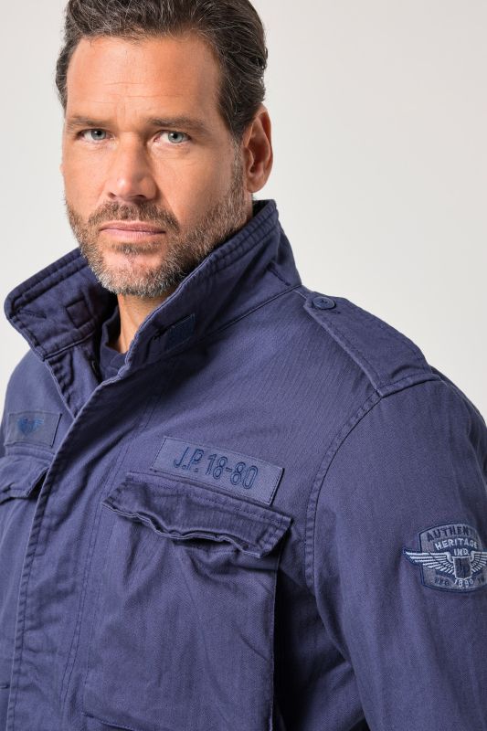 Veste de treillis en coton, écussons, style vintage - jusqu'au 8 XL