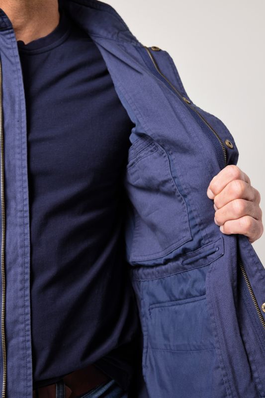 Veste de treillis en coton, écussons, style vintage - jusqu'au 8 XL