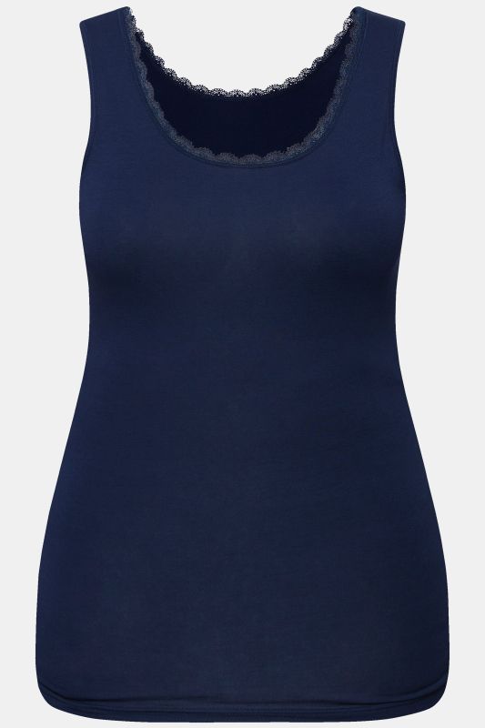 Maillot de corps, décolleté rond et dentelle